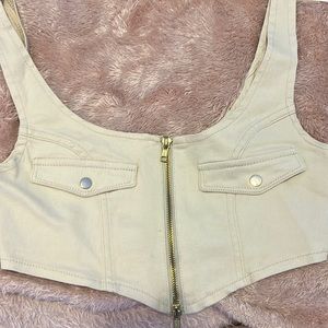 WeWoreWhat denim Bustier Top